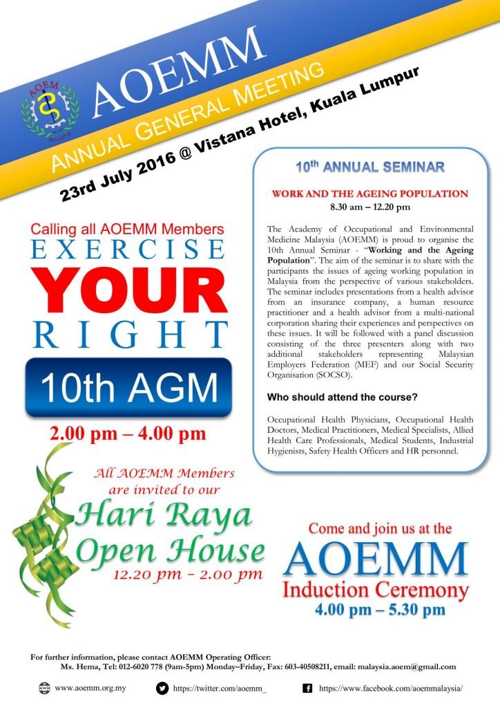 AOEM Malaysia 10th Annual General Meeting, Induction Ceremony and Hari ...